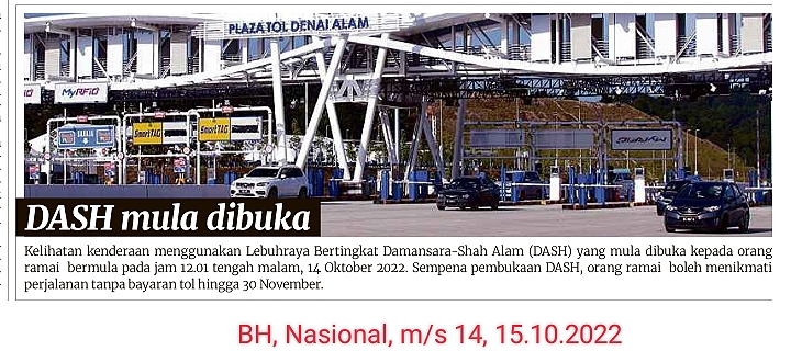 Berita Harian | DASH mula dibuka